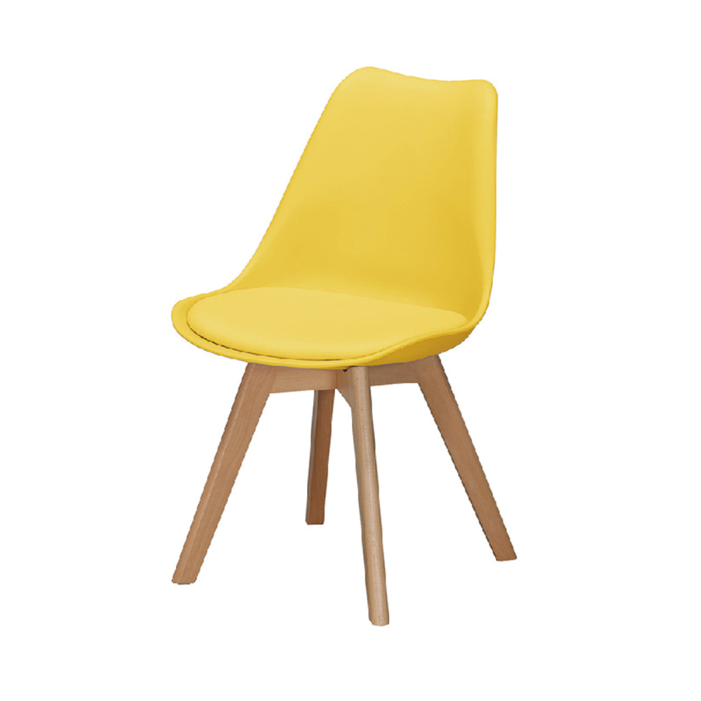 品家居 妮莎皮革實木造型餐椅(三色可選)-54x49x83cm免組