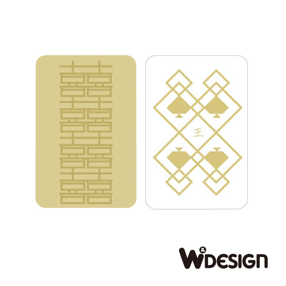 W2Design 撲克牌便條卡-兩入組(金喜連連)