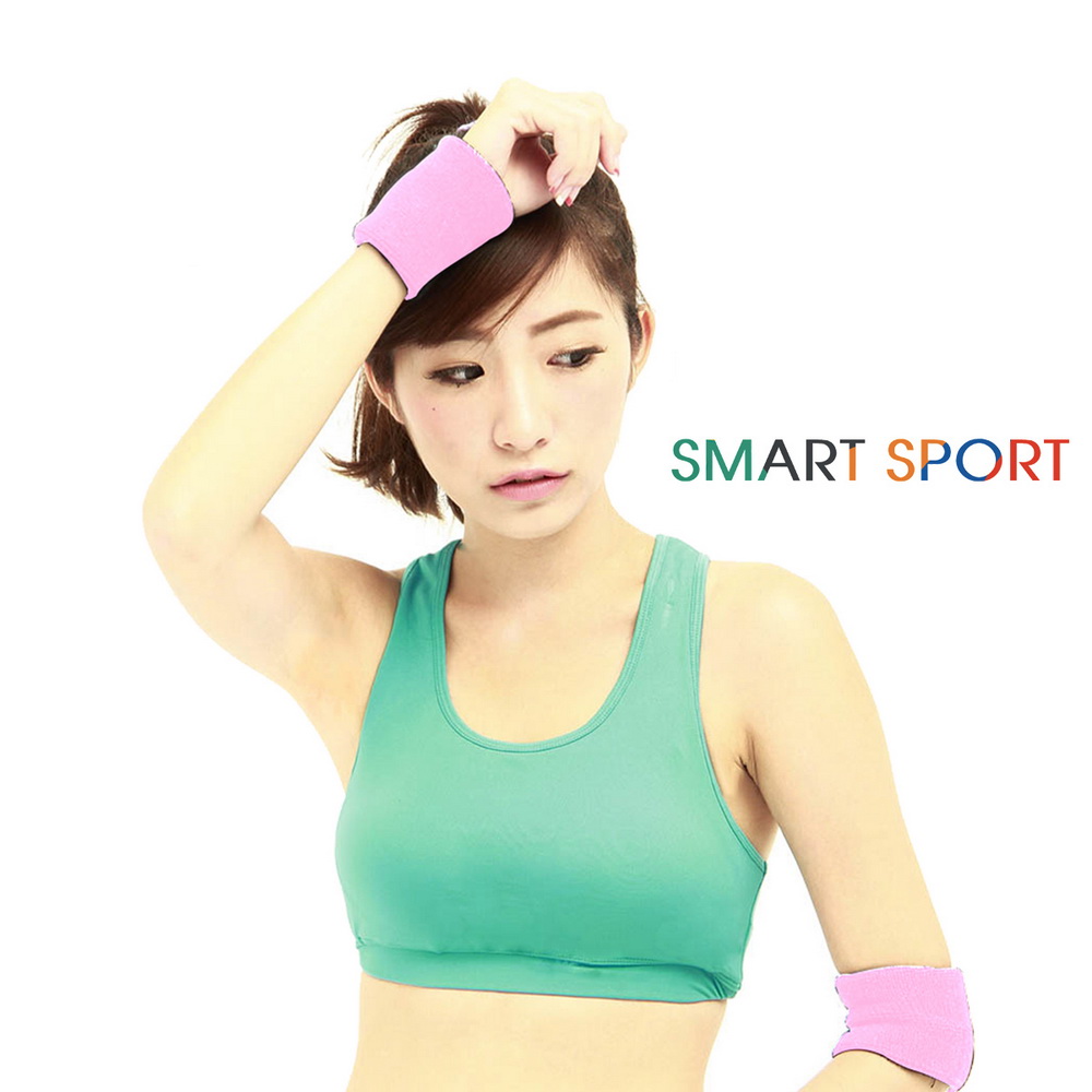 [SMART SPORT] 台灣製造100%純棉運動腕帶-簡約素色款四入(桃氣紅)-快速