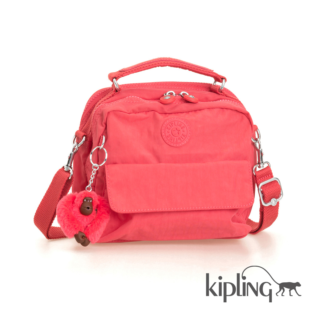 Kipling 後背包 柿子澄素面-小