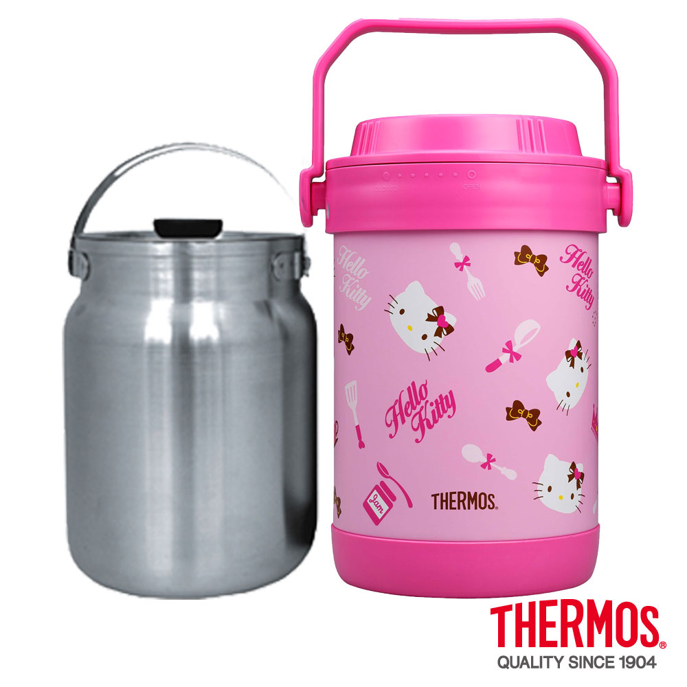 THERMOS膳魔師 Hello Kitty不鏽鋼真空燜燒鍋1.5L(RPF-20-PK)