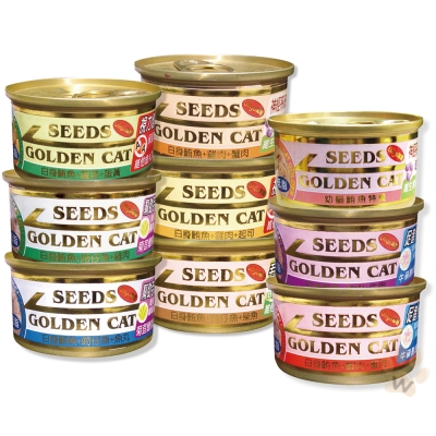 聖萊西Seeds GoldenCat健康機能特級金貓餐罐 80g 隨機混搭 24罐組