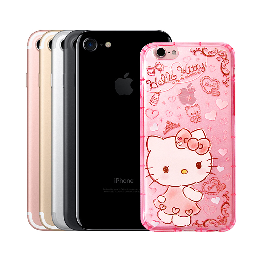 三麗鷗Hello Kitty貓 iPhone 7 4.7吋 夢幻氣泡空壓防震殼(KT小熊)