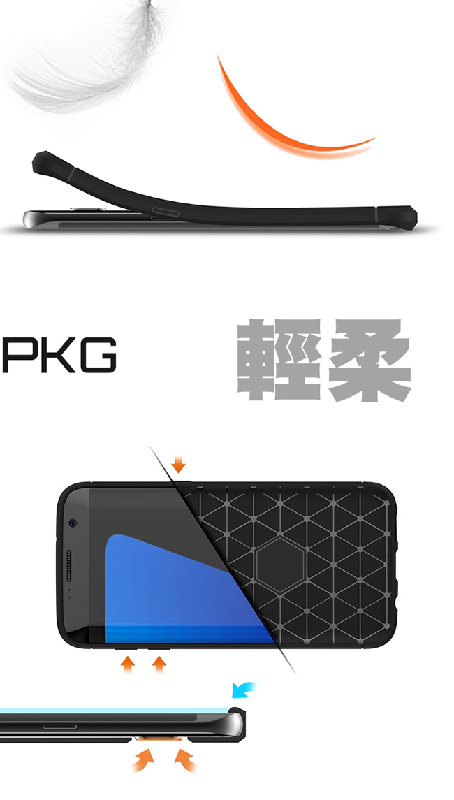 PKG Samsung S8抗震防摔手機殼-碳纖維紋系列-經典藍