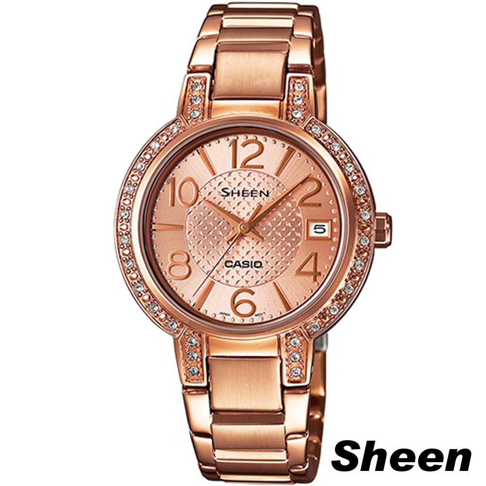 SHEEN 優雅奢華時尚腕錶-玫瑰金色/32mm
