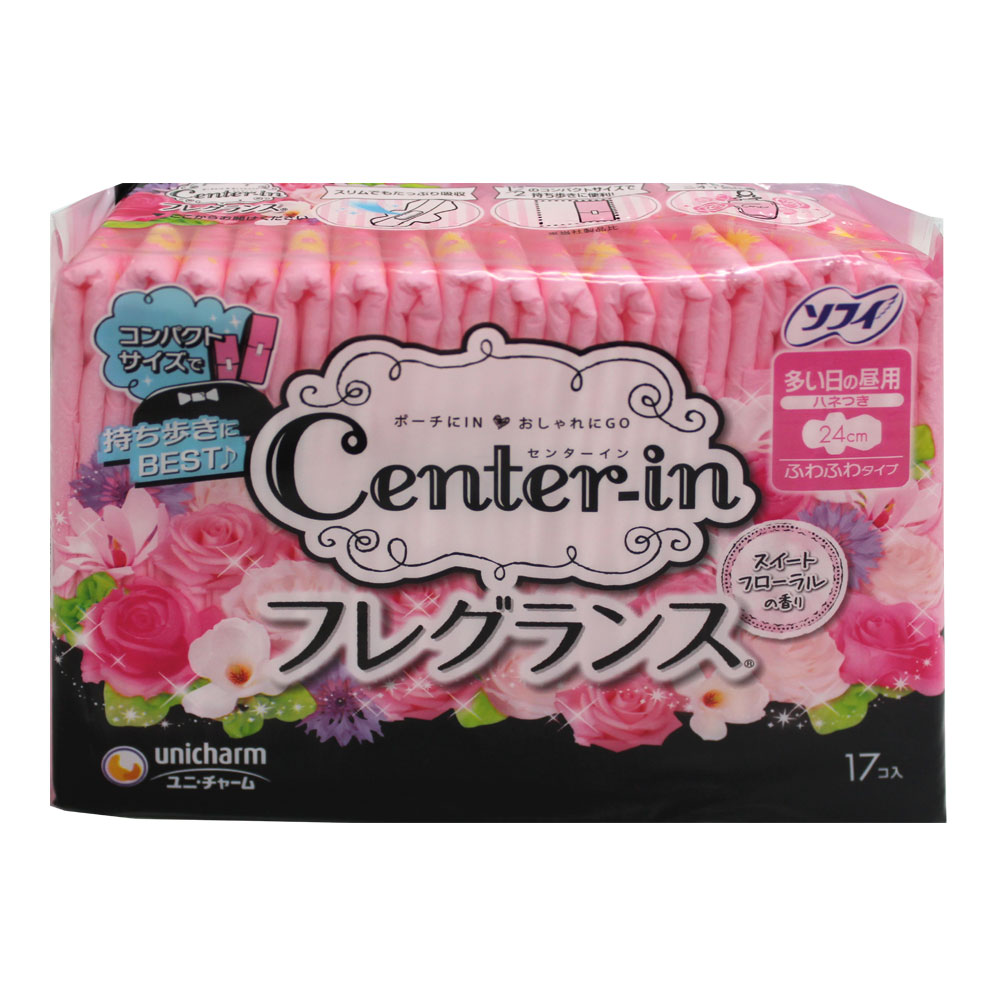 日本CENTER-IN柔軟花香羽翼24cm量多日用(17枚入)/包