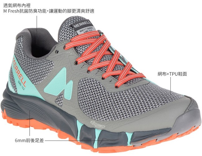 MERRELL AGILITYFLEX GTX 野跑女鞋-灰(09646)