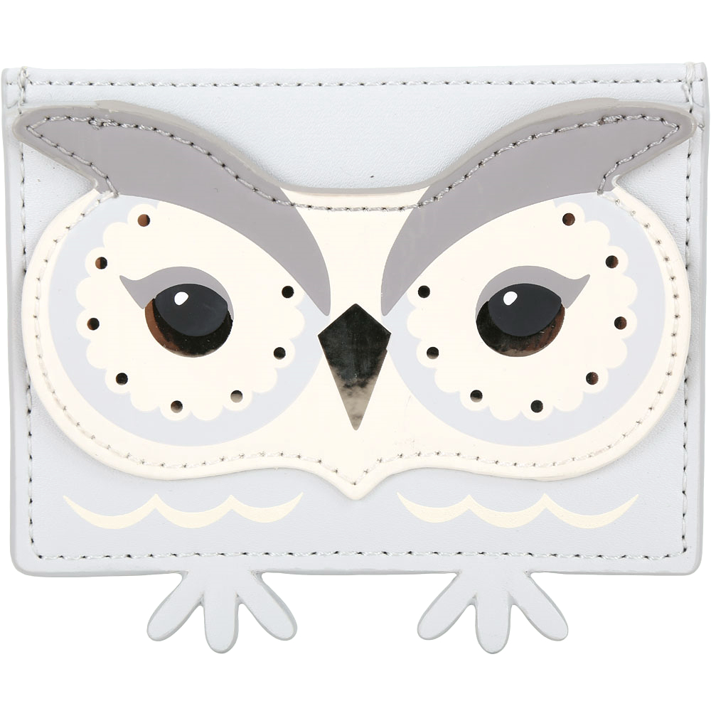 Kate Spade owl 貓頭鷹造型萬用卡片夾(淺灰色)