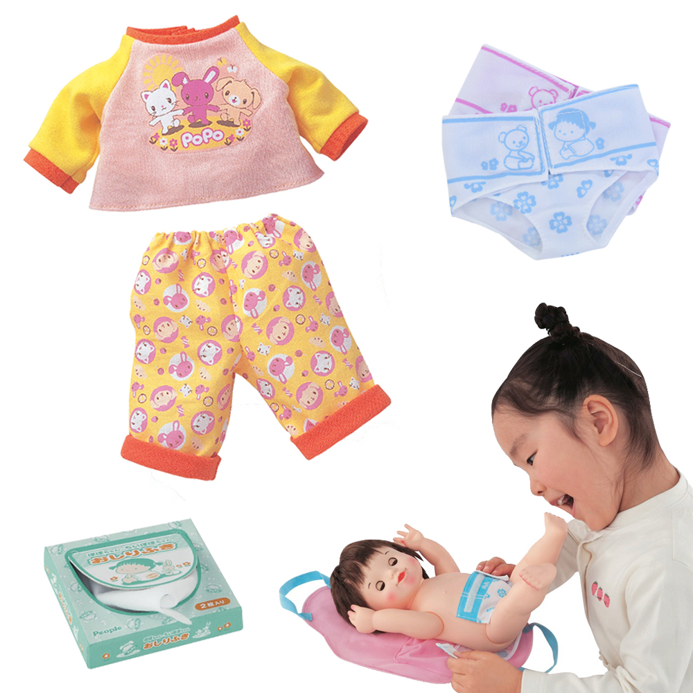 日本POPO-CHAN波波醬配件-新會發光睡衣組+換尿布遊戲組
