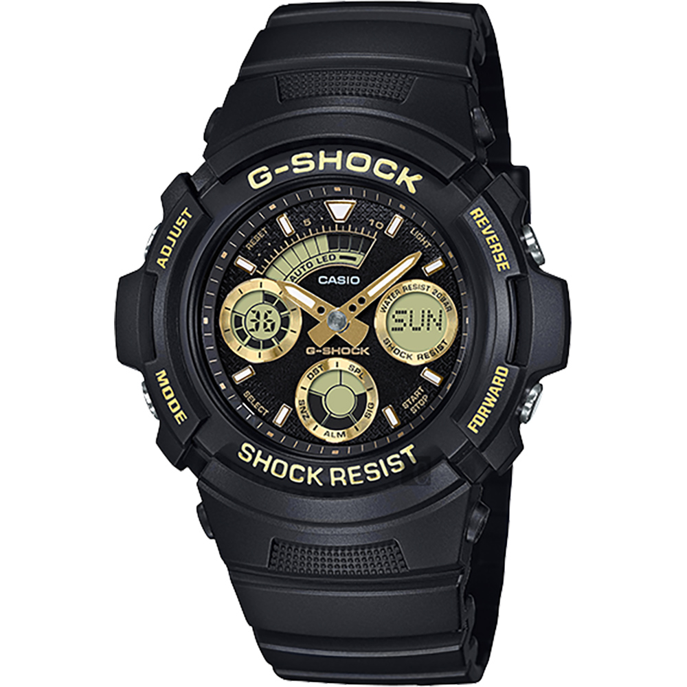 CASIO 卡西歐 G-SHOCK 賽車運動手錶-金x黑/52mm