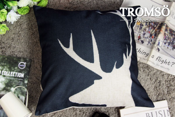 TROMSO-品味英倫棉麻抱枕/極簡大鹿