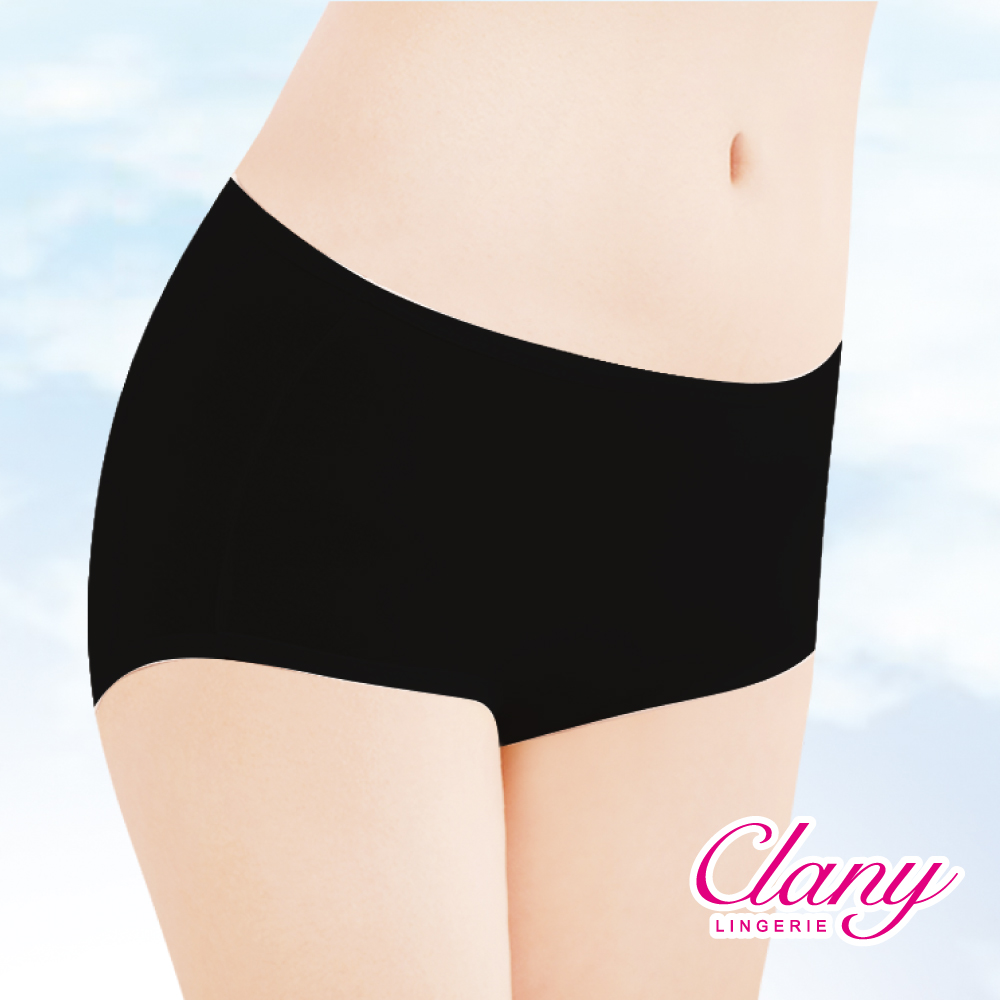 可蘭霓Clany 天然健康絲蛋白中腰M-XL內褲 神秘黑 2152-63