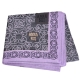 ANNA SUI 優雅幾何窗花圖騰字母LOGO刺繡帕領巾(紫色邊) product thumbnail 1