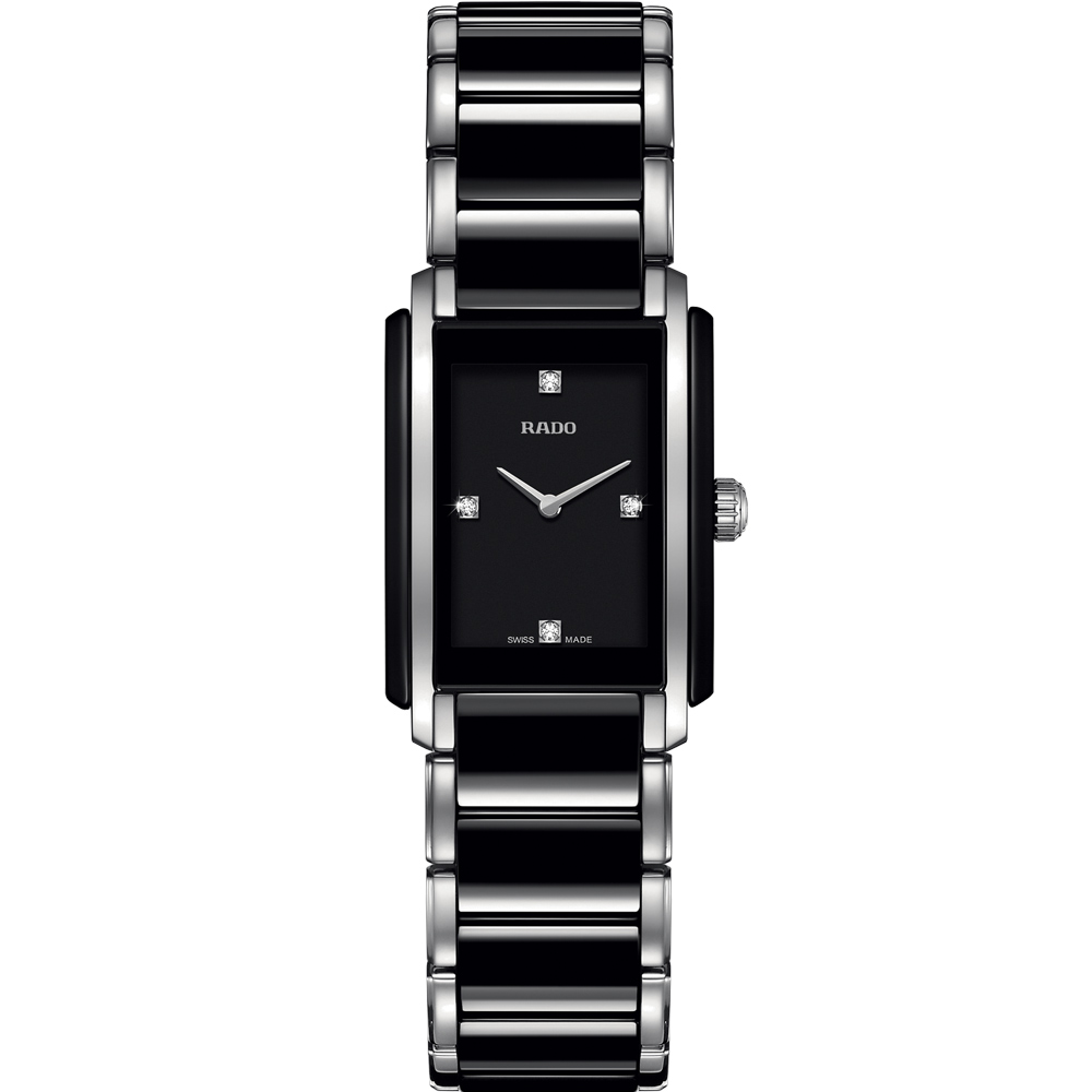 RADO 雷達錶 官方授權(R02) Integral 精密陶瓷系列腕錶-黑/22x33mm