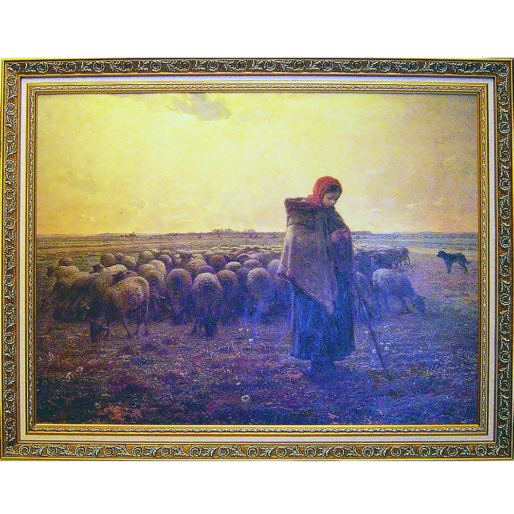 【牧羊女與羊群 】大幅93x73cm