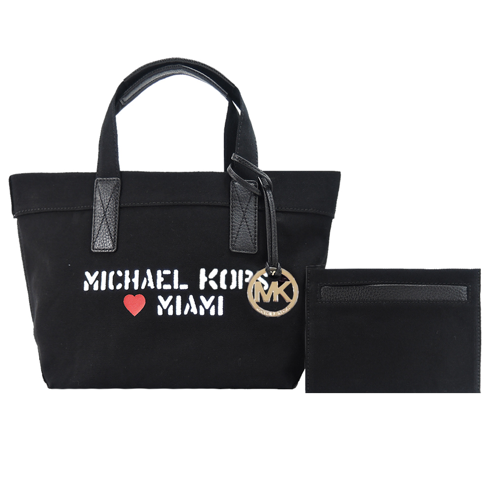 MICHAEL KORS CITY TOTE MIAMI 邁阿密帆布子母手提包(小/黑) | 購物包/肩背包| Yahoo奇摩購物中心