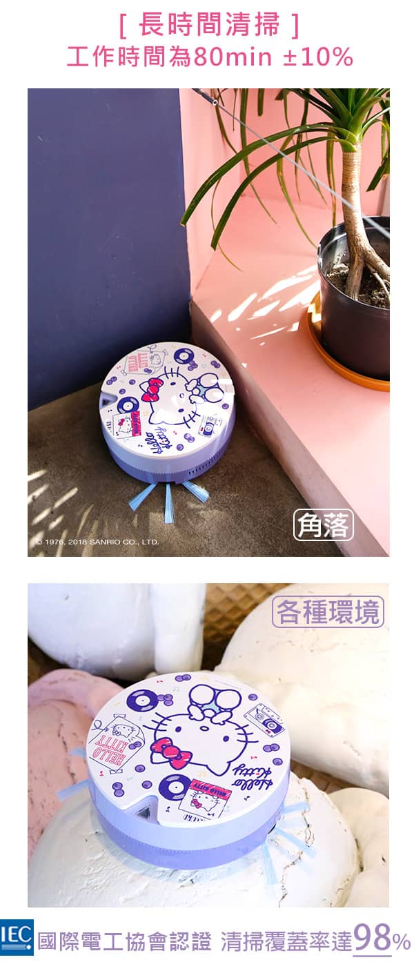 Vbot x Hello Kitty i6+藍莓奶昔蛋糕 掃地機器人 二代加強掃吸擦智慧鋰