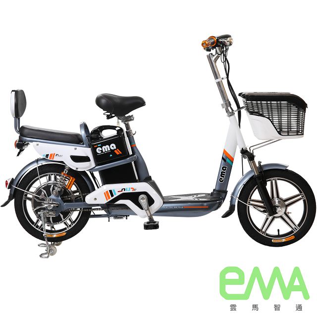【EMA雲馬】EMA A+ 電動 48鉛酸 LED 後雙避震 電動自行車 灰白