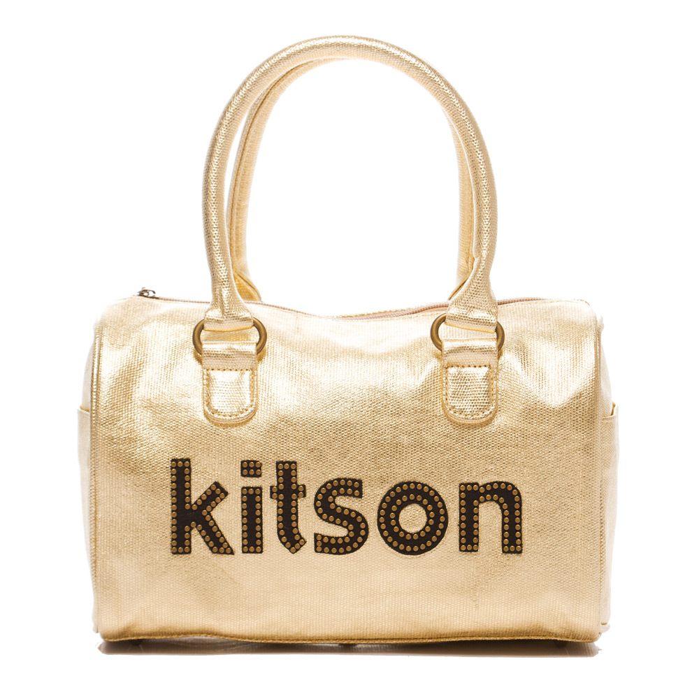 kitson Japan 金箔鉚釘LOGO波士頓包 (GOLD)