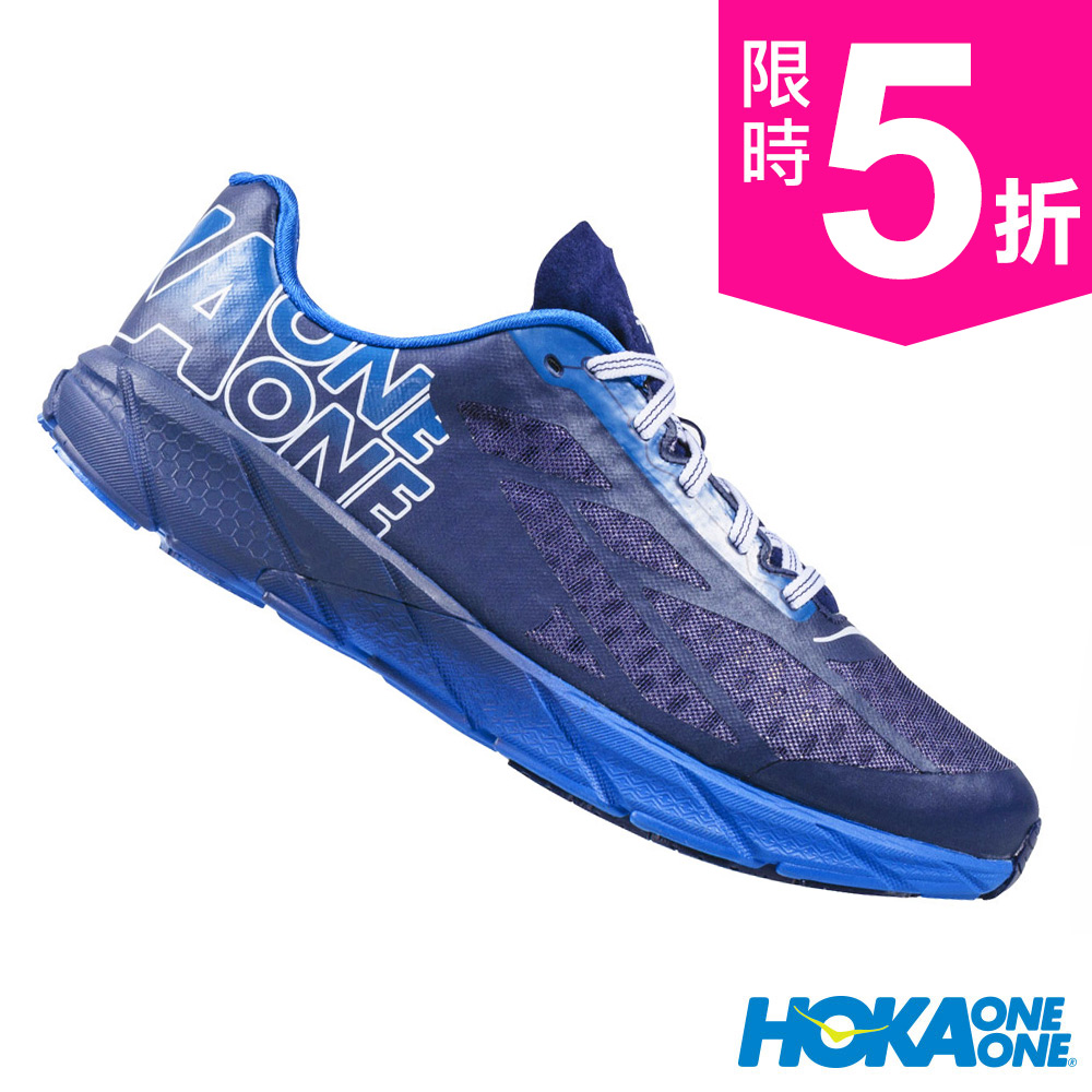 HOKA ONE ONE 跑鞋 男鞋 TRACER 馬拉松 藍/白