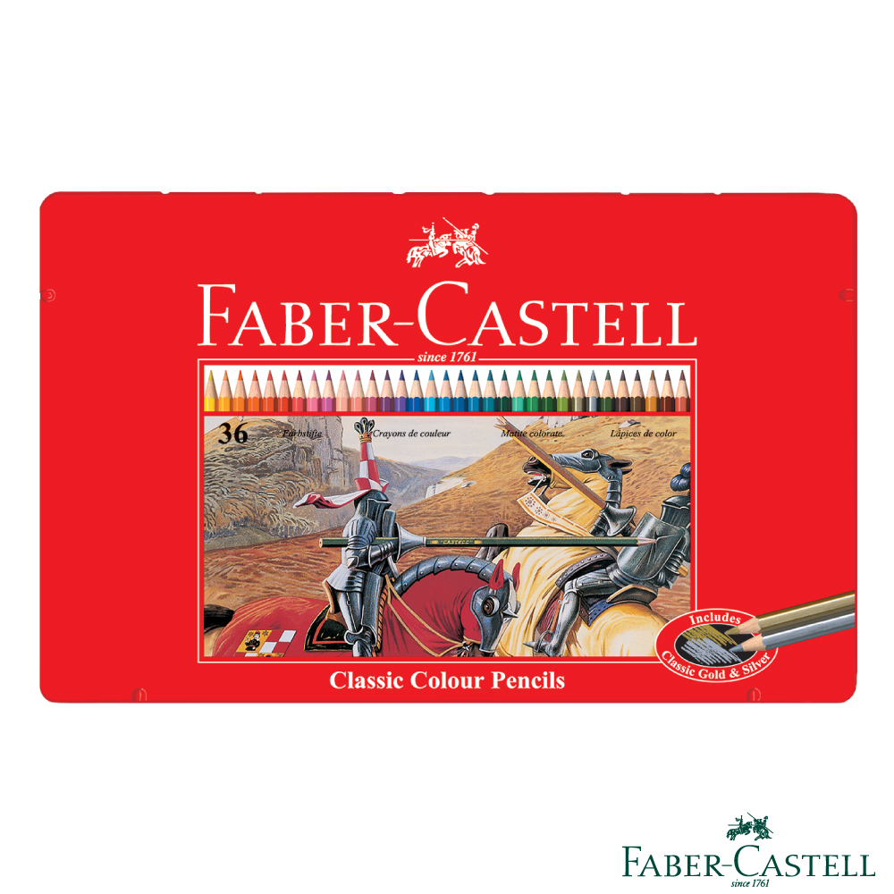 Faber-Castell紅色系油性彩色鉛筆-36色鐵盒裝