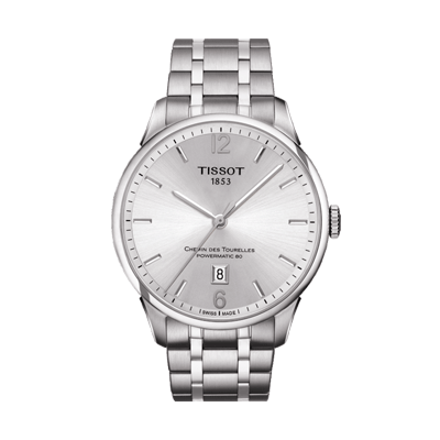 TISSOT 天梭 杜魯爾動力80 現代風格機械鍊帶腕錶-銀/42mm