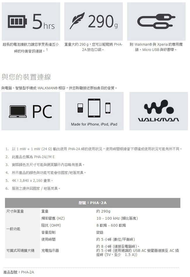 SONY 高階可攜式耳機擴大機 PHA-2A