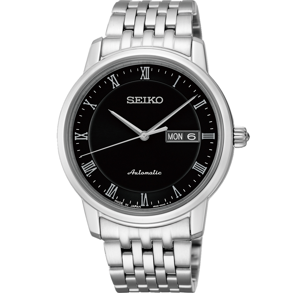 SEIKO Presage 羅馬時光機械腕錶(SRP693J1)-黑/40mm