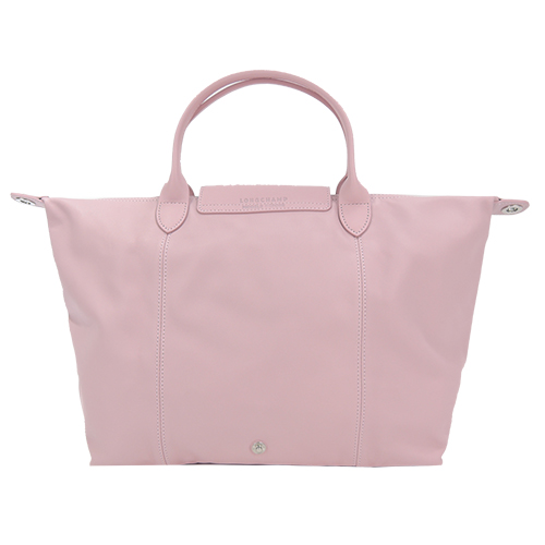 LONGCHAMP Le Pliage Cuir 小羊皮短把折疊小型水餃包(中/淡粉)