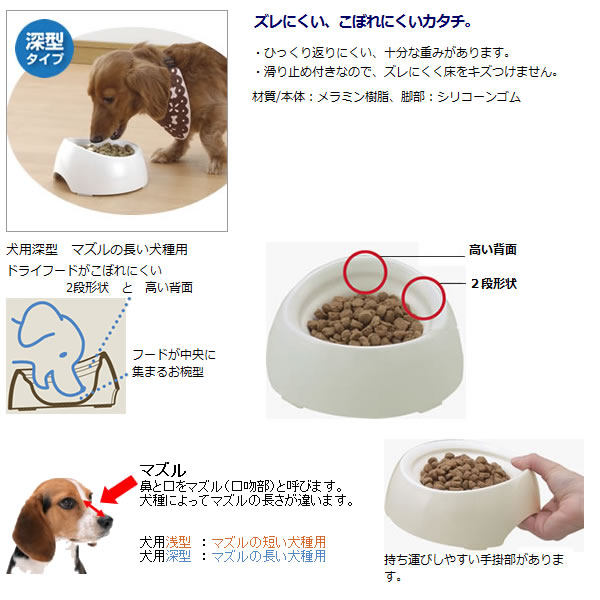 日本Richell 白色時尚 特殊犬用品種狗碗-深型SS