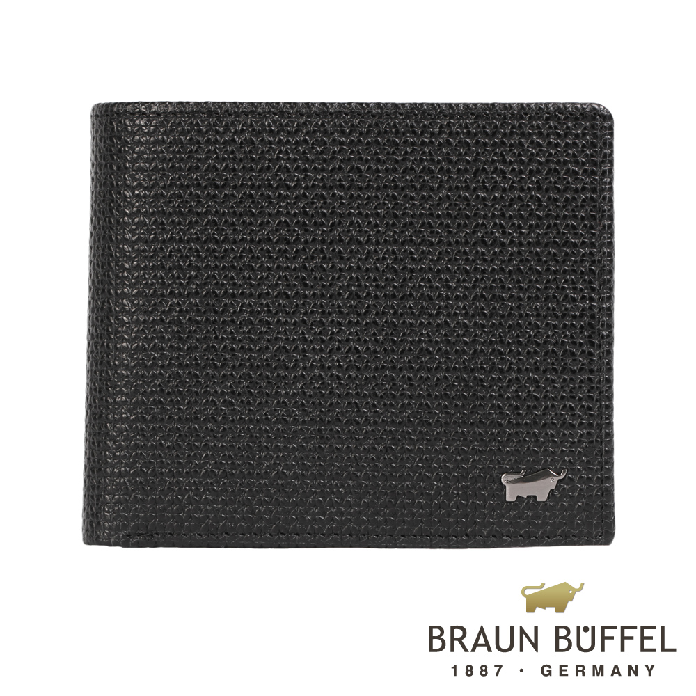 BRAUN BUFFEL - 賽弗洛系列11卡右上翻皮夾 - 黑色