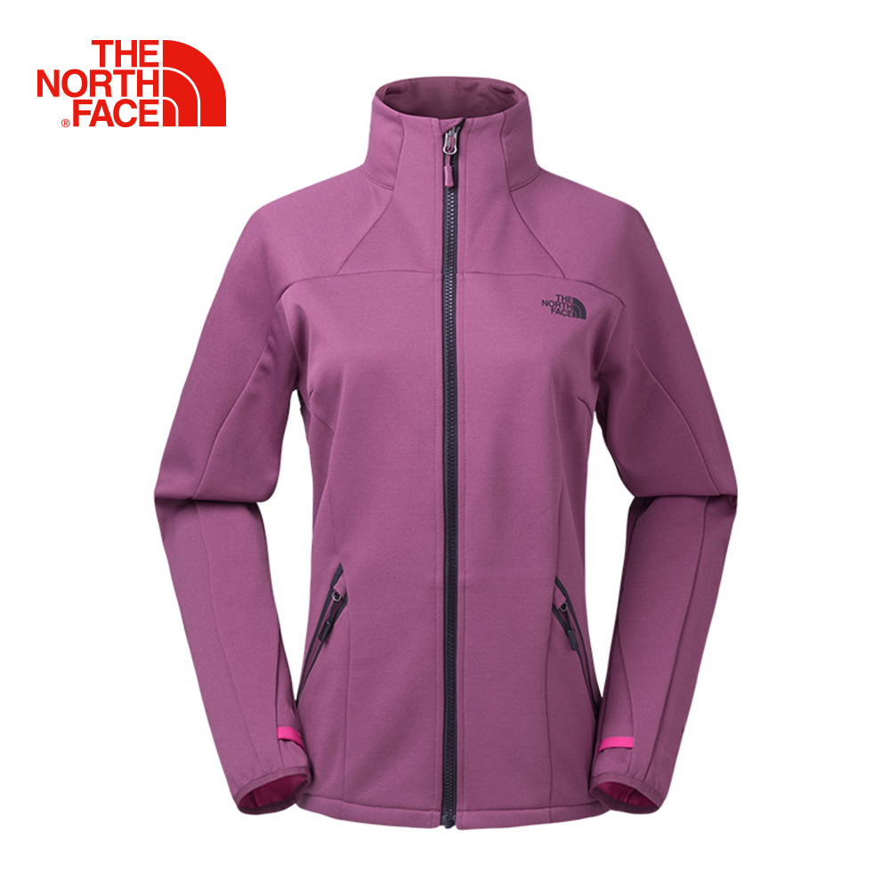 The North Face北面女款紫色戶外防風保暖軟殼外套