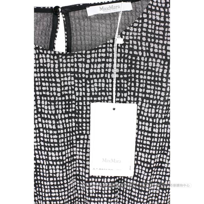 Max Mara 黑白格紋無袖絲質落地連身褲