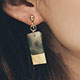 AnnaSofia 鮑貝幾何方片 夾式耳環耳夾(金系) product thumbnail 1