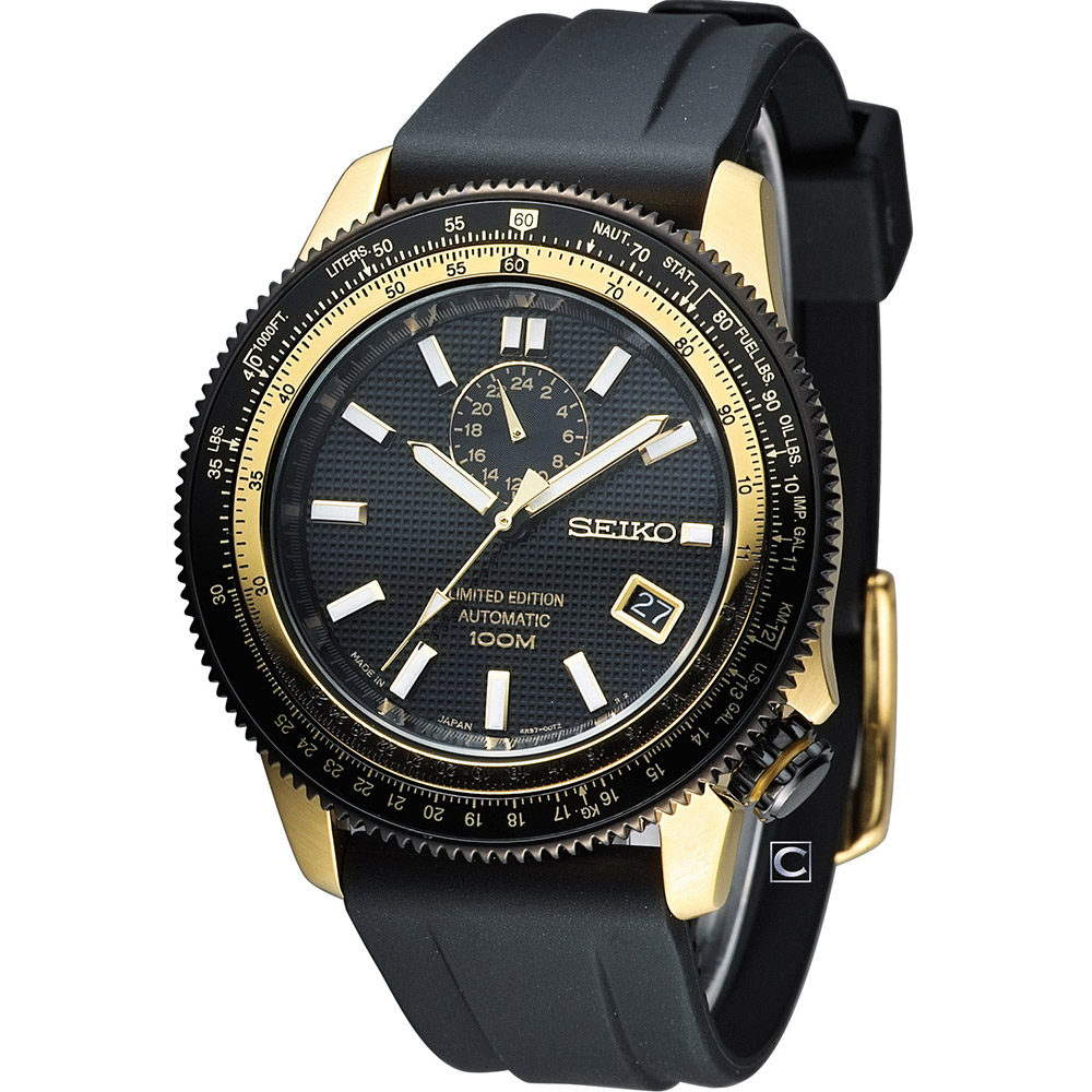 SEIKO 精工王者聯盟限量機械腕錶(SSA192J1)-黑x金/45mm