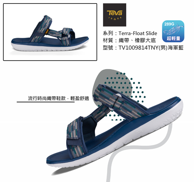 TEVA 美國 男 Terra-Float Slide 休閒拖鞋 (海軍藍)