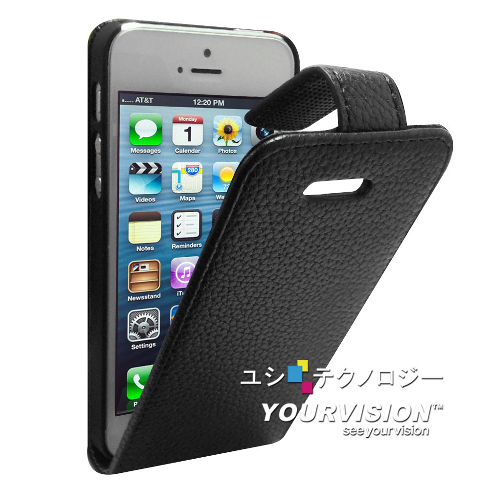 Yourvision iPhone 5 / 5S/SE (磁扣)下掀可立式麗緻紋皮套