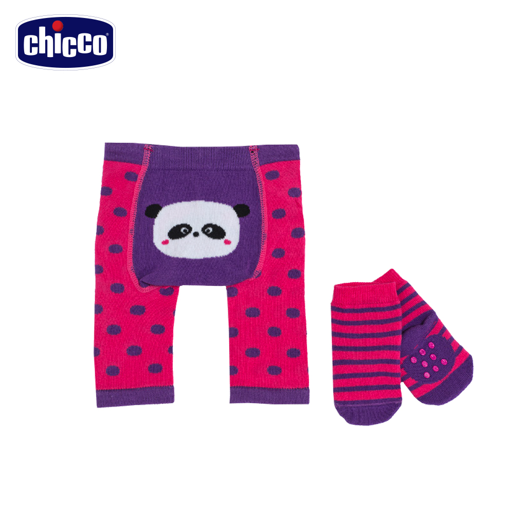 chicco 動物樂園保暖褲+襪-桃貓熊(6個月-24個月)
