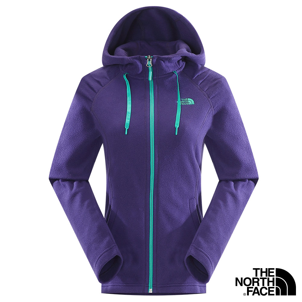 The North Face 女 刷毛保暖兜帽外套 石榴紫