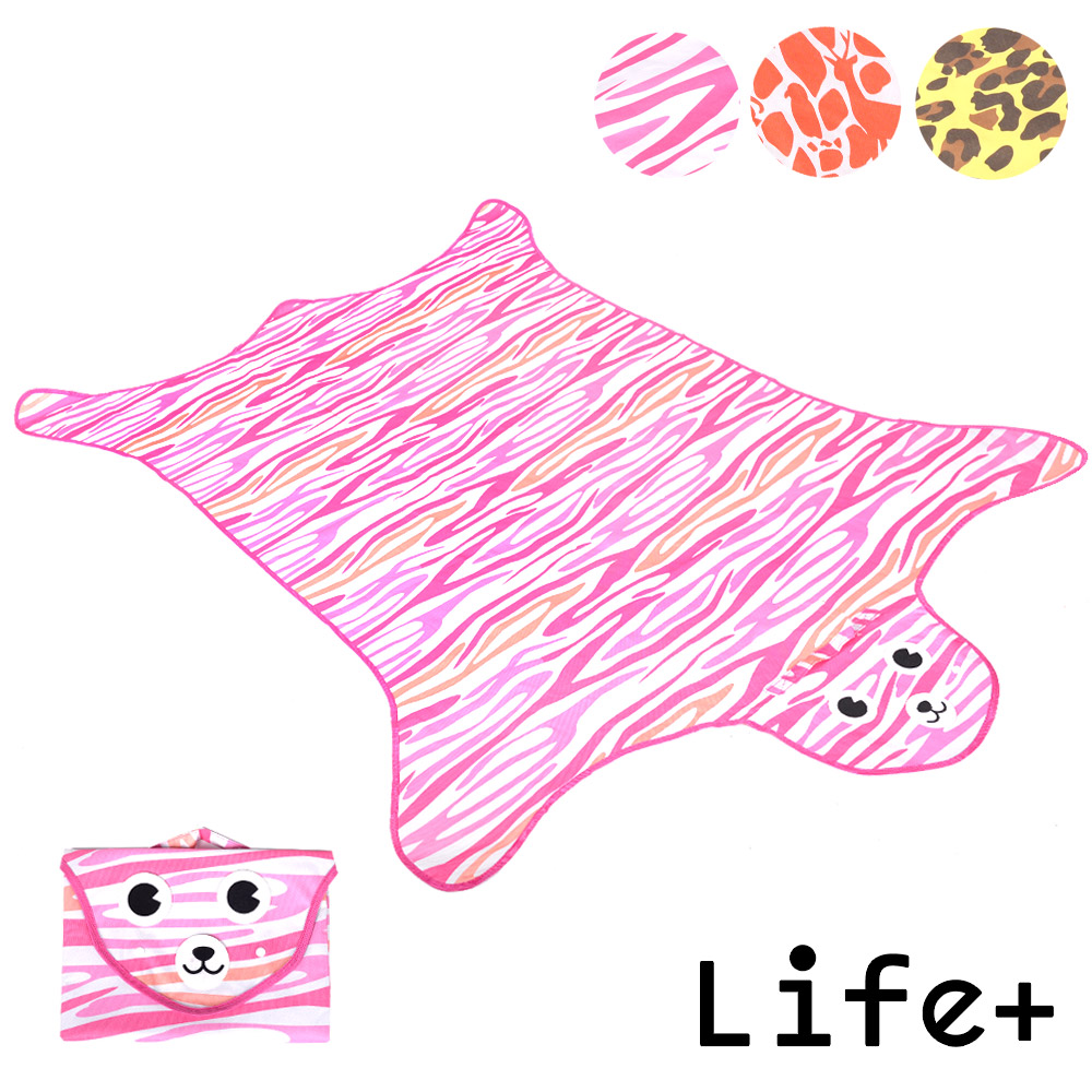 Life Plus 動物叢林 造型野餐墊/遊戲墊_加大款 (粉色_虎紋)