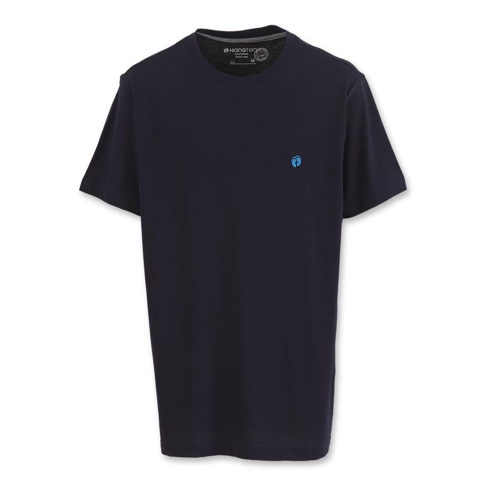 Hang Ten - 男裝 - 有機棉 圓領純色素面T-Shirt- 深藍