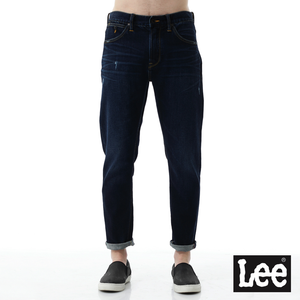 Lee 牛仔褲 705中腰標準舒適小直筒牛仔褲- 男款-深藍