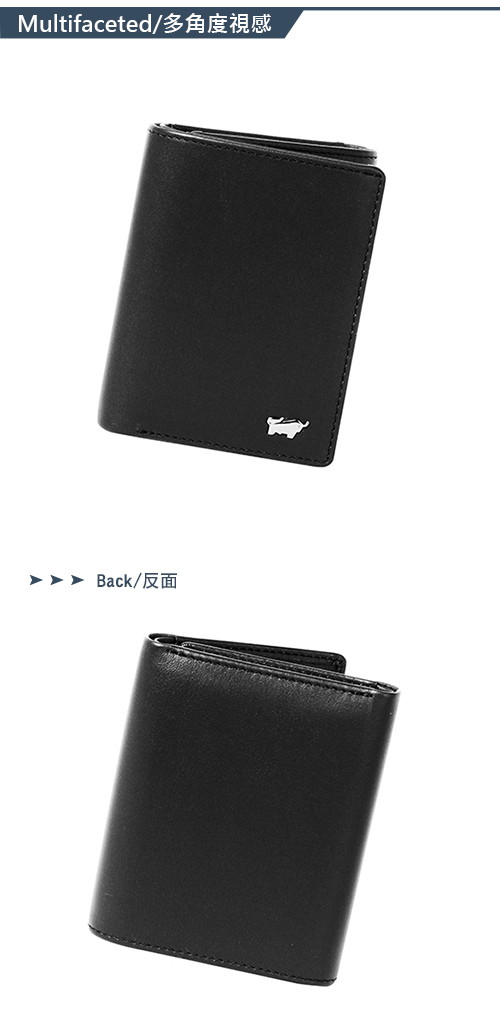 BRAUN BUFFEL - HANS漢斯系列7卡信封式短夾 - 經典黑