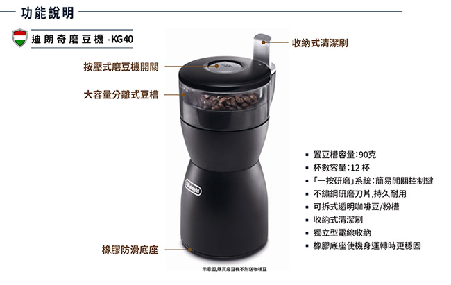 Delonghi 迪朗奇多功能磨豆機 KG40