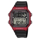 CASIO 10年電力亮眼設計方形數位錶(AE-1300WH-4A)紅框x黑錶圈/42mm product thumbnail 1