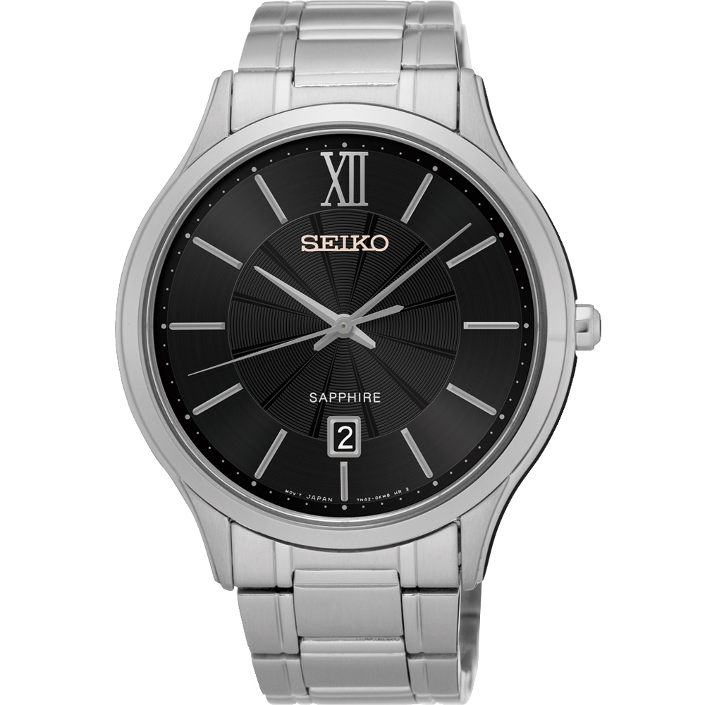 SEIKO 城市簡約美學時尚腕錶(SGEH53P1)-黑/42mm