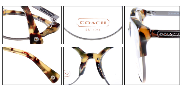 COACH眼鏡 復古圓框款/斑斕琥珀/#CO5034 9129