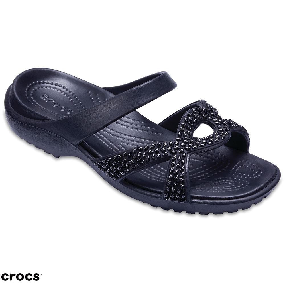 Crocs 卡駱馳 (女鞋) 女士美俐交叉鑲鑽涼鞋 205101-060