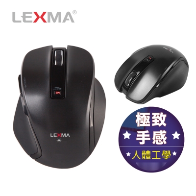 LEXMA M810R無線藍光滑鼠-黑