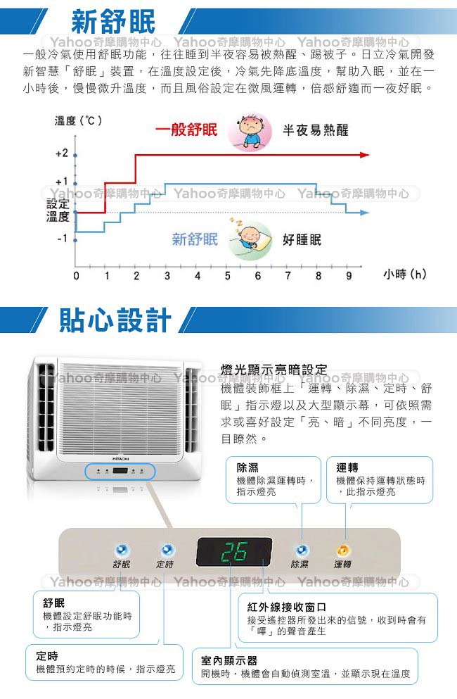 HITACHI日立 3-4坪雙吹式窗型冷氣RA-28WK